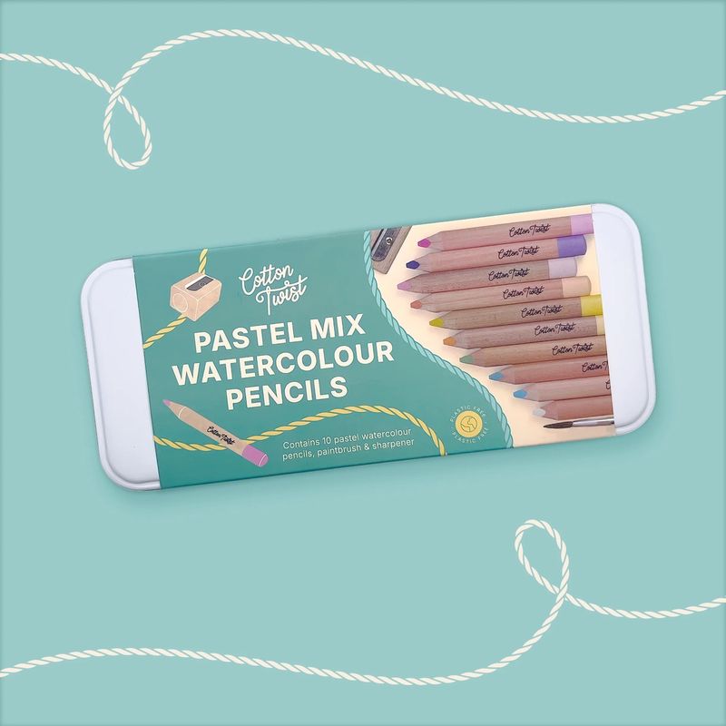 Akvarellblyanter - Pastellfarger (10 stk) | Cotton Twist