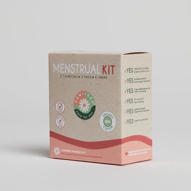 Menstruasjonskit All-in-One - Økologisk Bomull | Femi.Eko®