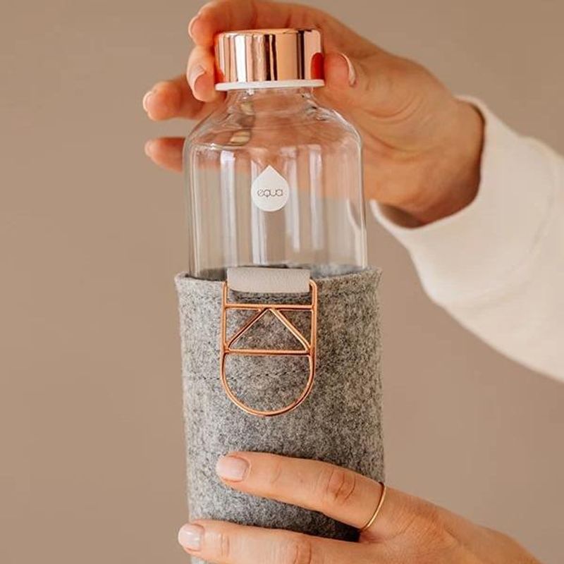 Drikkeflaske i Glass - Rose Gold (750 ml)