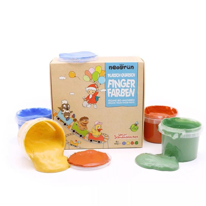 Vegansk Fingermaling (4-pk) - Sandmann Edition