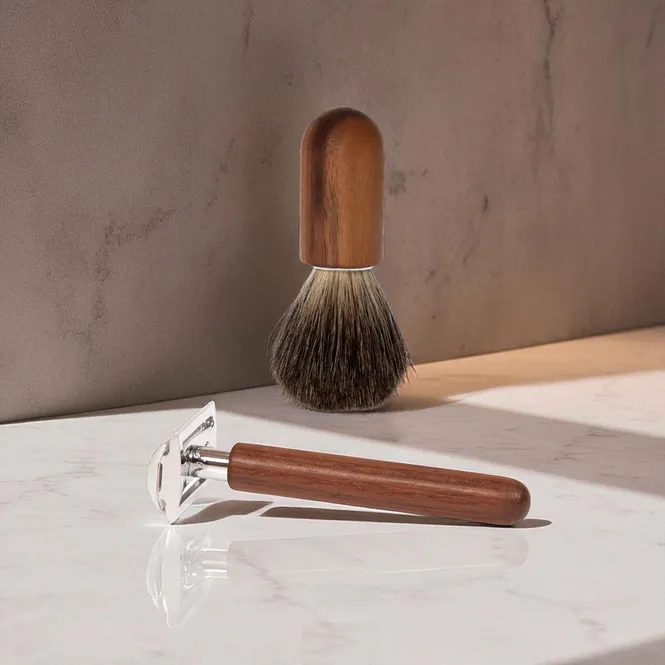 Hovedbilde Barberingssett (2-pk) - Barberhøvel og Kost