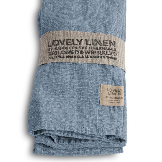 Hovedbilde Linservietter - Støvblå (4-pk) | Lovely Linen